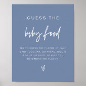 MARLO Dusty Blue Boho Raten Sie das Baby Food Game Poster (Vorne)