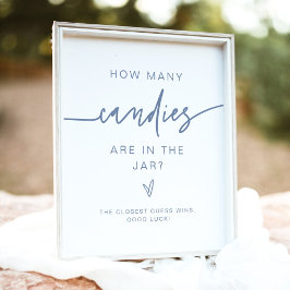 MARLO Dusty Blue Wie viele Candies Baby Showspiele Poster