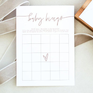 MARLO Dusty Rose Boho Babydusche Bingo Game Card Einladung