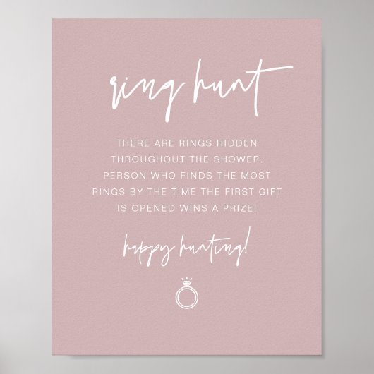 MARLO Dusty Rose Boho Ring Hunt Brautparty Game Poster (Vorne)