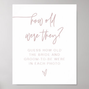 MARLO Dusty Rose Modern Wie alt waren sie Schild