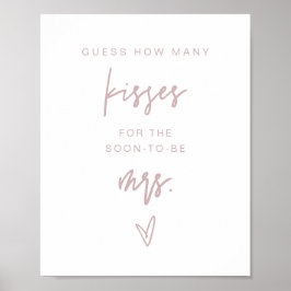 MARLO Dusty Rose Wie viele Kisses Bridal Spiel Poster