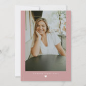 MARLO Minimalistisch Blush Foto Sie tat es Abschlu Einladung (Rückseite)