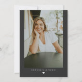 MARLO Minimalistisch Heart Foto Sie tat es Abschlu Einladung (Rückseite)