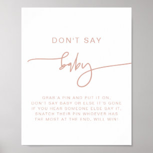 MARLO Modern Boho Blush Pink Sage kein Baby-Zeiche Poster