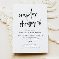 MARLO Modern Boho Bold Heart Couples Dusche