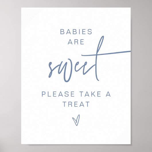 MARLO Modern Boho Dusty Blue Babies sind süße Zeic Poster (Vorne)