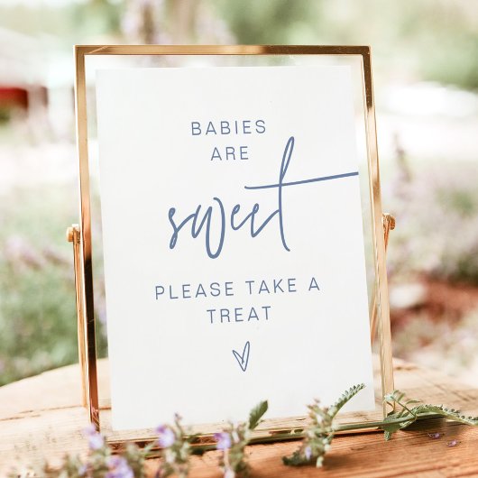 MARLO Modern Boho Dusty Blue Babies sind süße Zeic Poster