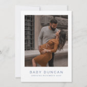 MARLO Modern Boho Dusty Blue Baby Dusche Einladung (Rückseite)