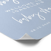 MARLO Modern Boho Dusty Blue Baby Dusche Willkomme Poster (Ecke)
