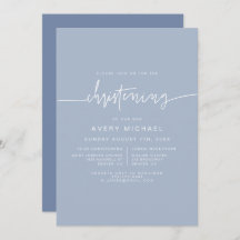 MARLO Modern Boho Dusty Blue Boy Christening