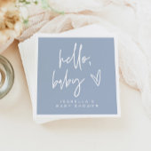 MARLO Modern Boho Dusty Blue Hello Baby Dusche Serviette