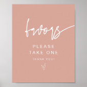 MARLO Modern Boho Rosé Favors Schild (Vorne)
