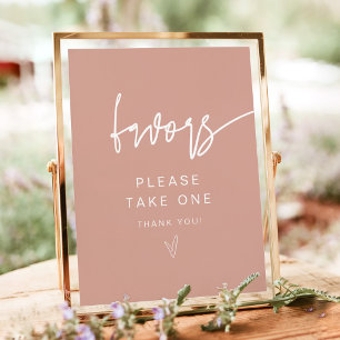 MARLO Modern Boho Rosé Favors Schild