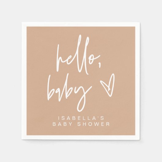 MARLO Moderne Bohemisch Terracotta Babydusche Serviette (Vorderseite)