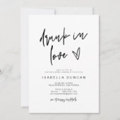 MARLO Modernes Schwarz Betrunken in Liebe Bachelor Einladung (Vorderseite)