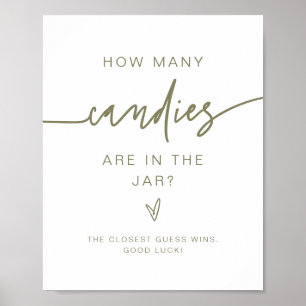 MARLO Olive Wie viele Candies Baby Duschgame Poster