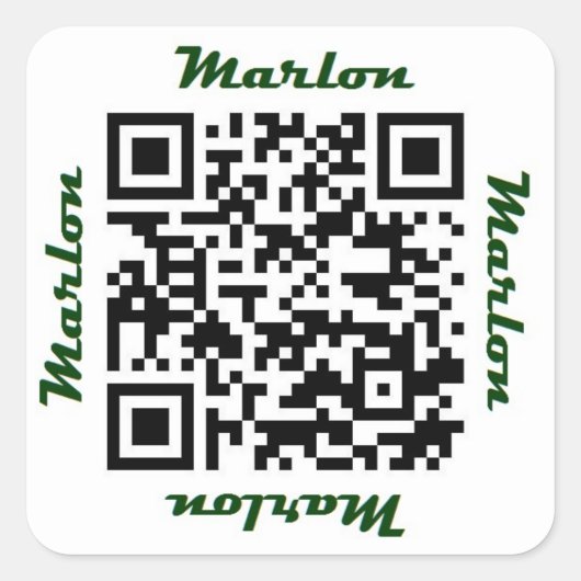 Marlon Code-personalisierter Aufkleber Vorname-QR (Vorderseite)