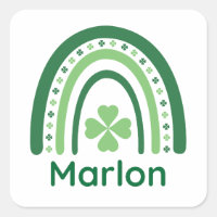 Marlon Name Clover Boho Rainbow