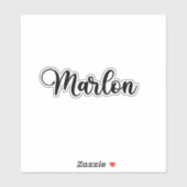 Marlon Name - Handgeschriebene Kalligrafie Aufkleber (Blatt)