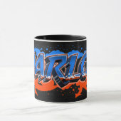 Marlon Vorname Name Graffiti blue orange Tasse (Zentrum)