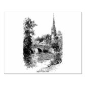 Marlow Church and Bridge Sketch Gummistempel (Prägung)