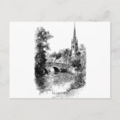 Marlow Church and Bridge Sketch Postkarte (Vorderseite)