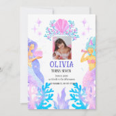 Marmaid Geburtstag Einladung (Vorderseite)