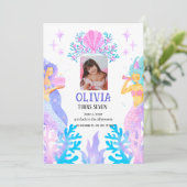 Marmaid Geburtstag Einladung (Stehend Vorderseite)