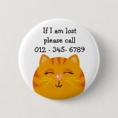 Marmalade Cat, Kontakt für Kinder Button (Vorderseite)