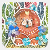 MARMALADE MISS Chow dog Quadratischer Aufkleber (Vorderseite)