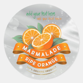 Marmalade Ripe Orange Jam Round Sticker Label