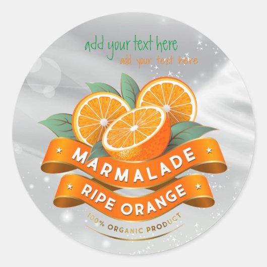 Marmalade Ripe Orange Jam Round Sticker Label (Vorderseite)
