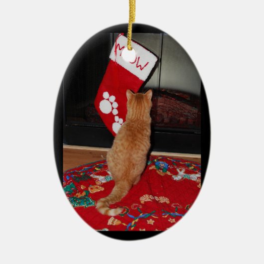 Marmalady Meowy Weihnachtsverzierung Keramik Ornament (Vorne)
