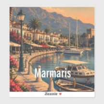 Marmaris-Hafen-Reiseerinnerungen Vinyl-Aufkleber