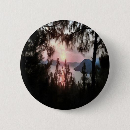 Marmaris Sunset Gerahmt von Palmen Bäumen Landscha Button (Vorderseite)