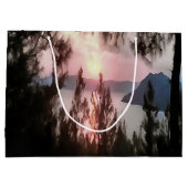 Marmaris Sunset Gerahmt von Palmen Bäumen Landscha Große Geschenktüte (Rückseite)