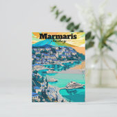 Marmaris Travel Postcard Art's Marmaris Turkey Pos Postkarte (Stehend Vorderseite)