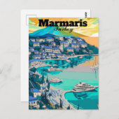 Marmaris Travel Postcard Art's Marmaris Turkey Pos Postkarte (Vorne/Hinten)