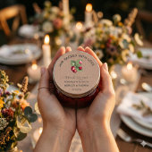 Marmelade verpackt mit Liebe Strawberry Jam Gastge Runder Aufkleber