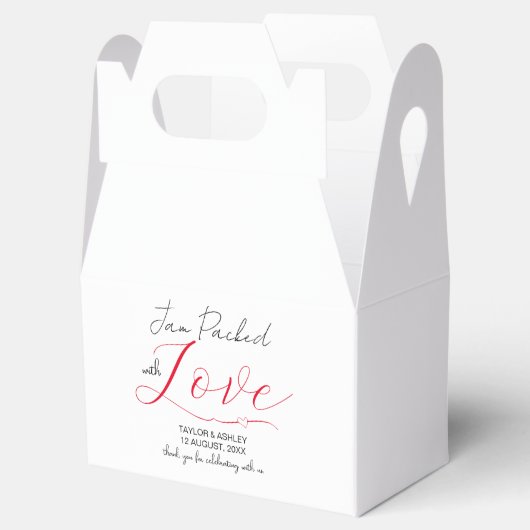 Marmelade verpackt mit Liebe Typografy Wedding Geschenkschachtel (Geöffnet)