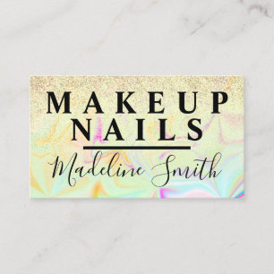 Marmer-Faux-Glitter-Holografie-Makeup-Artist-Nagel Visitenkarte