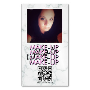 Marmer-Make-up-Salon QR-Code-Foto   Magnetische Visitenkarte