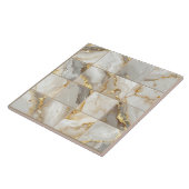 Marmer-Mix 4x4 Quadrate Elfenbein ID1186c Fliese (Seite)
