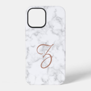 Marmer-Roségold-Monogramm modern elegant iPhone 12 Hülle