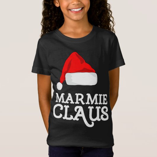 Marmie Claus Christmas Hat Family Pj Group Matchin T-Shirt (Vorderseite)