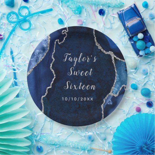 Marmor 16 . Geburtstag Pappteller (Party)