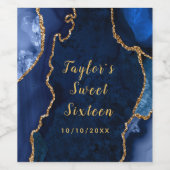 Marmor 16 . Geburtstag Weinetikett (Einzelnes Label)