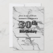Marmor 30. Geburtstags-Party Einladung (Vorderseite)