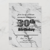 Marmor 30. Geburtstags-Party Einladung (Vorne/Hinten)
